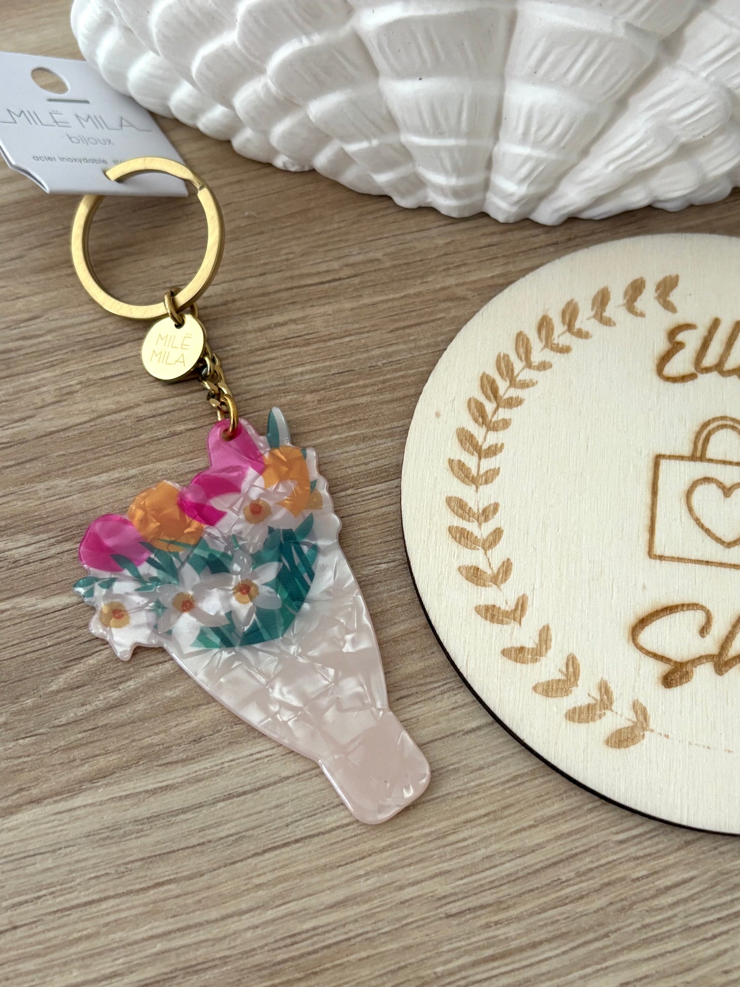 Porte clefs bouquet de fleurs