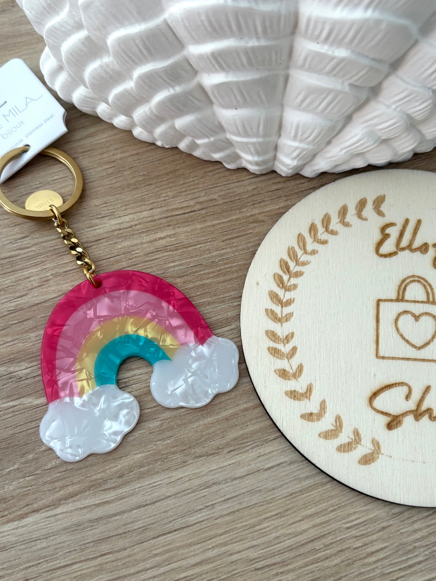 Porte clefs arc en ciel