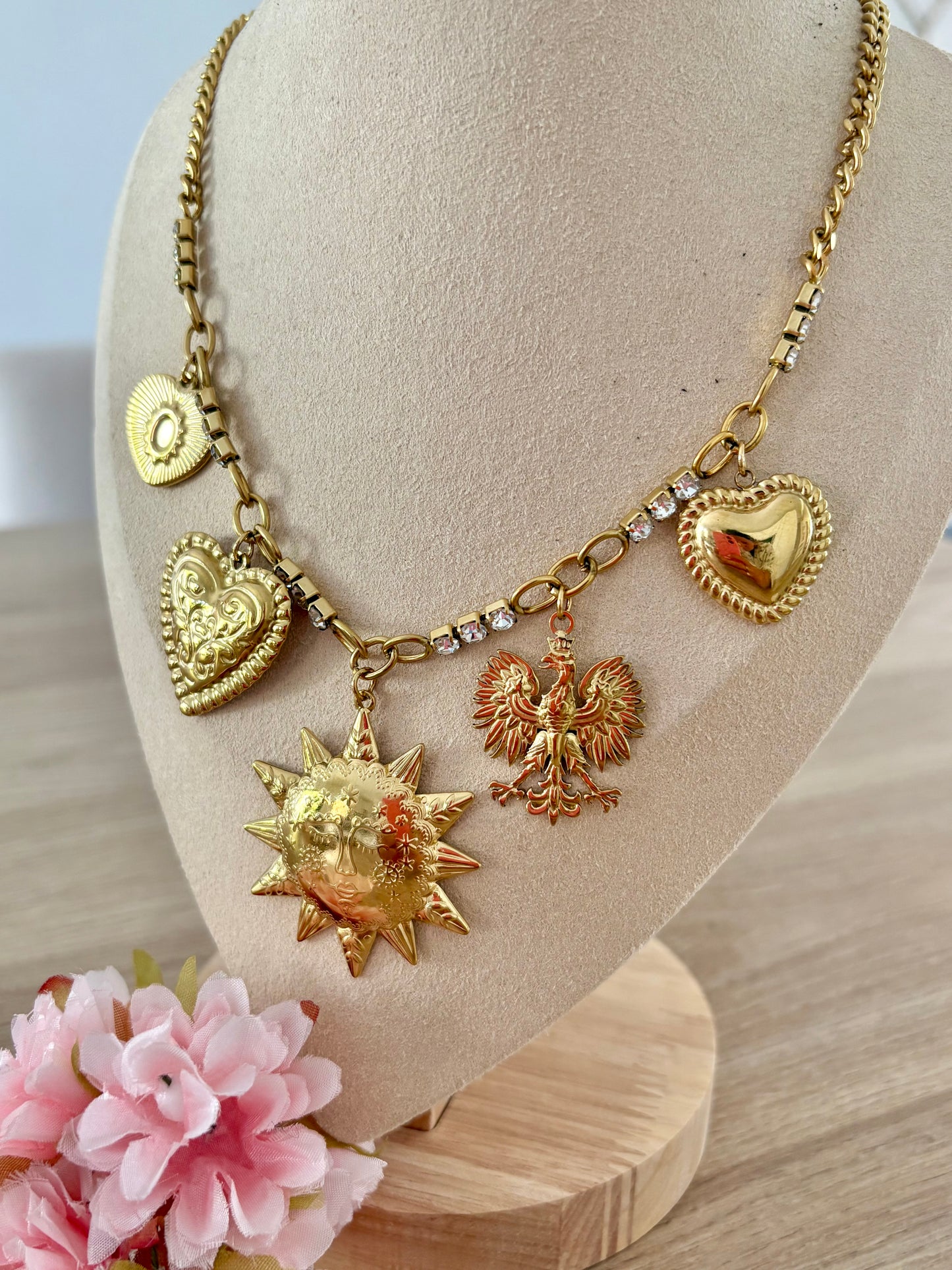 Collier breloques soleil