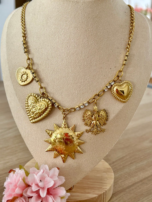 Collier breloques soleil