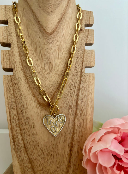 Collier maille cœur love