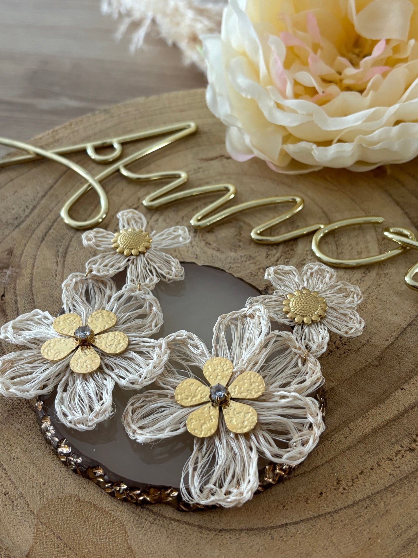 Boucles d’oreilles double fleurs