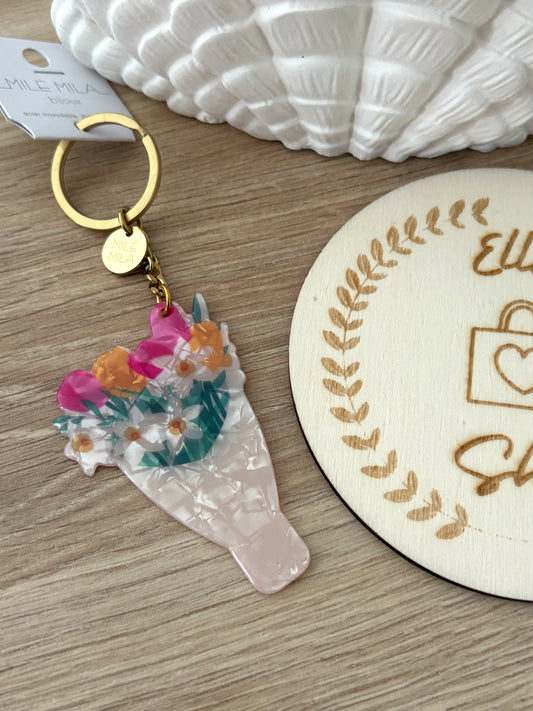 Porte clefs bouquet de fleurs