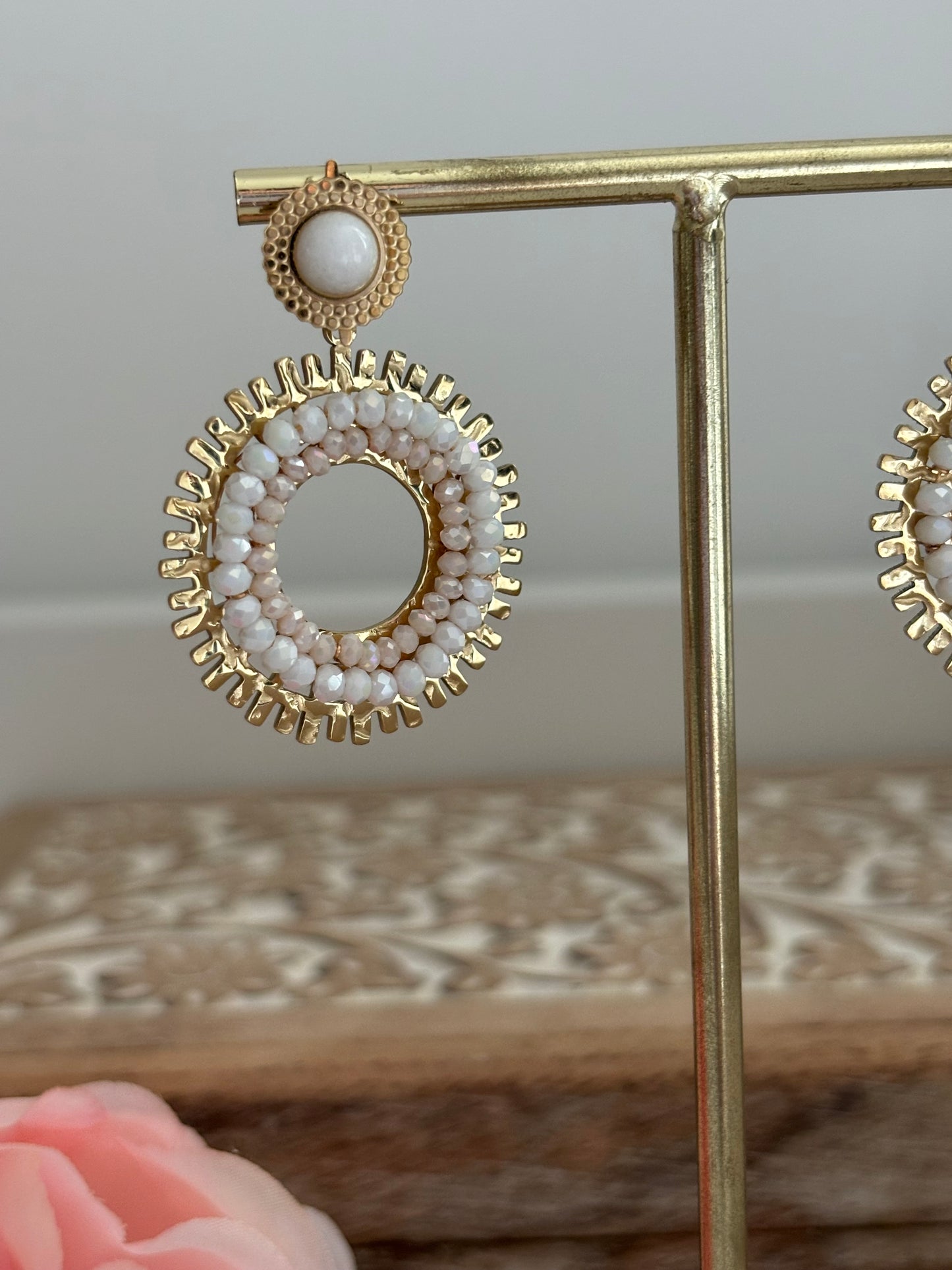 Boucles d’oreilles rondes à perles