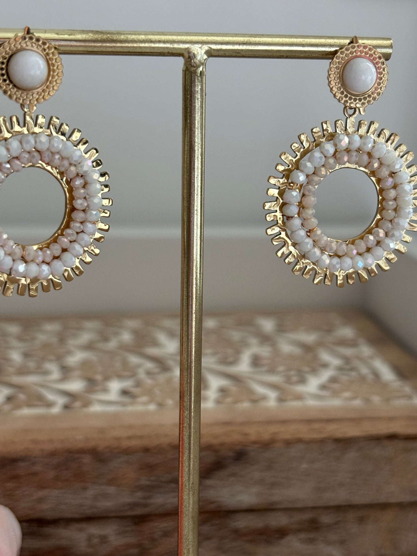 Boucles d’oreilles rondes à perles