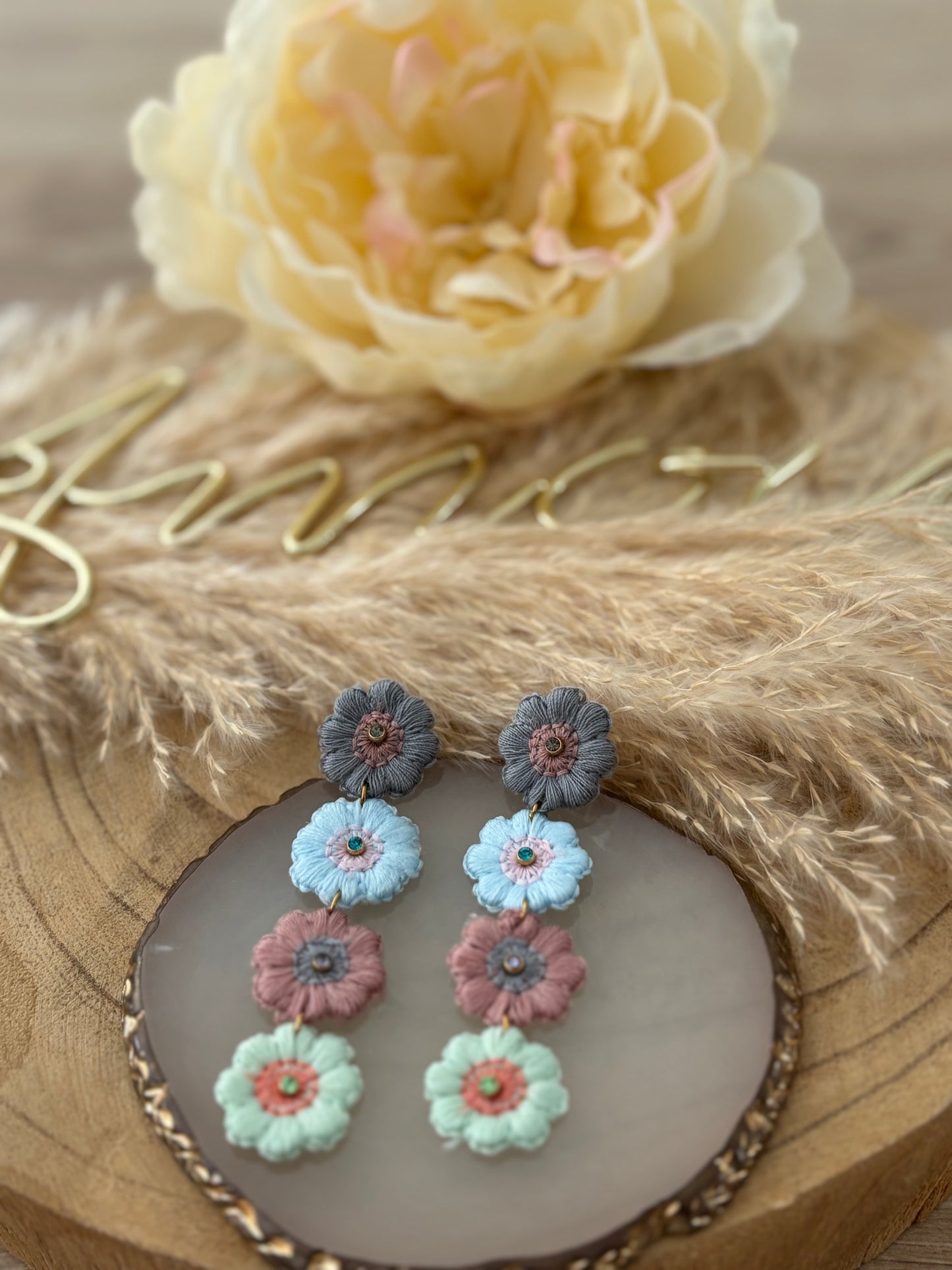 Boucles d’oreilles fleurs pendantes