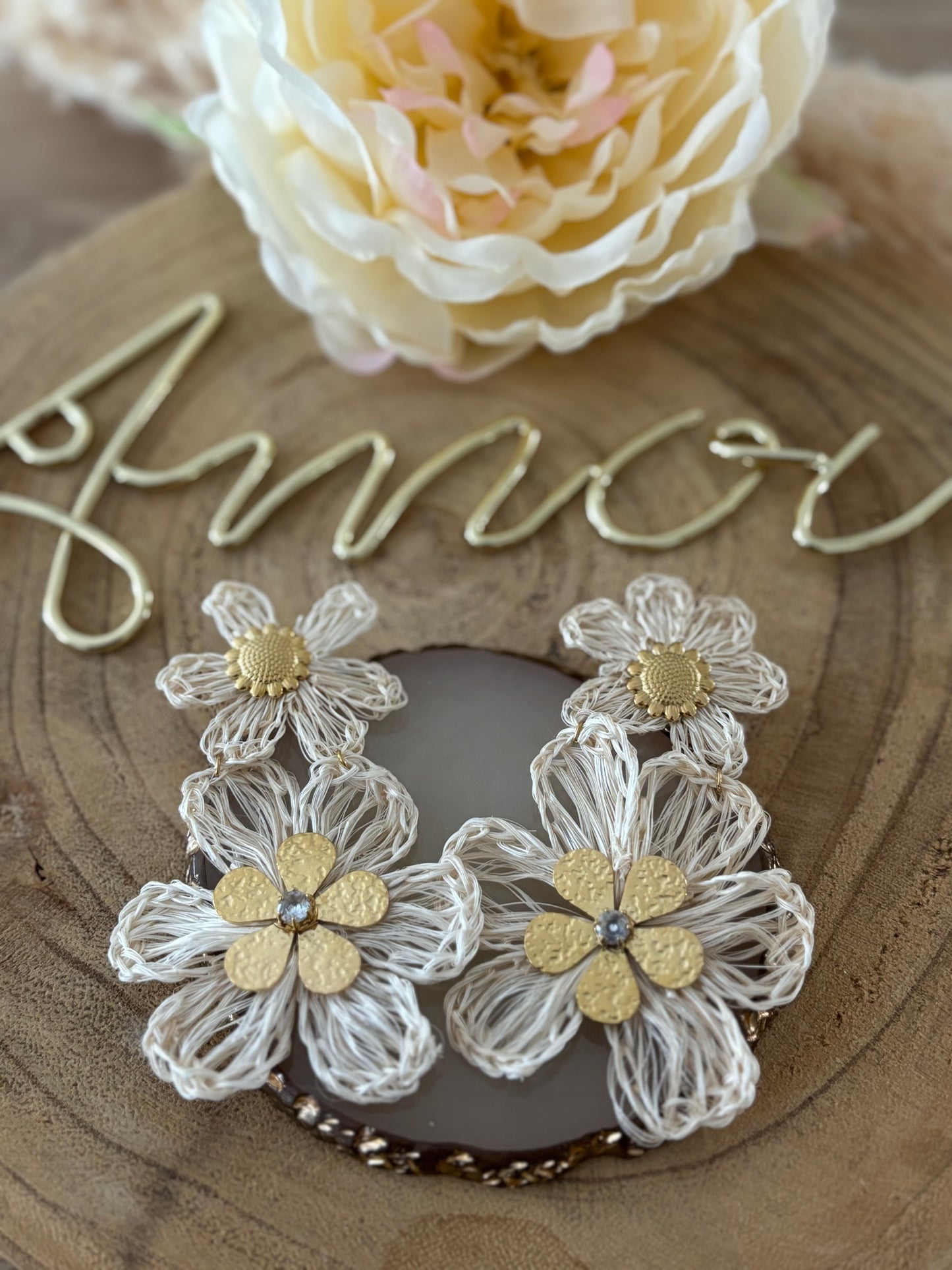 Boucles d’oreilles double fleurs