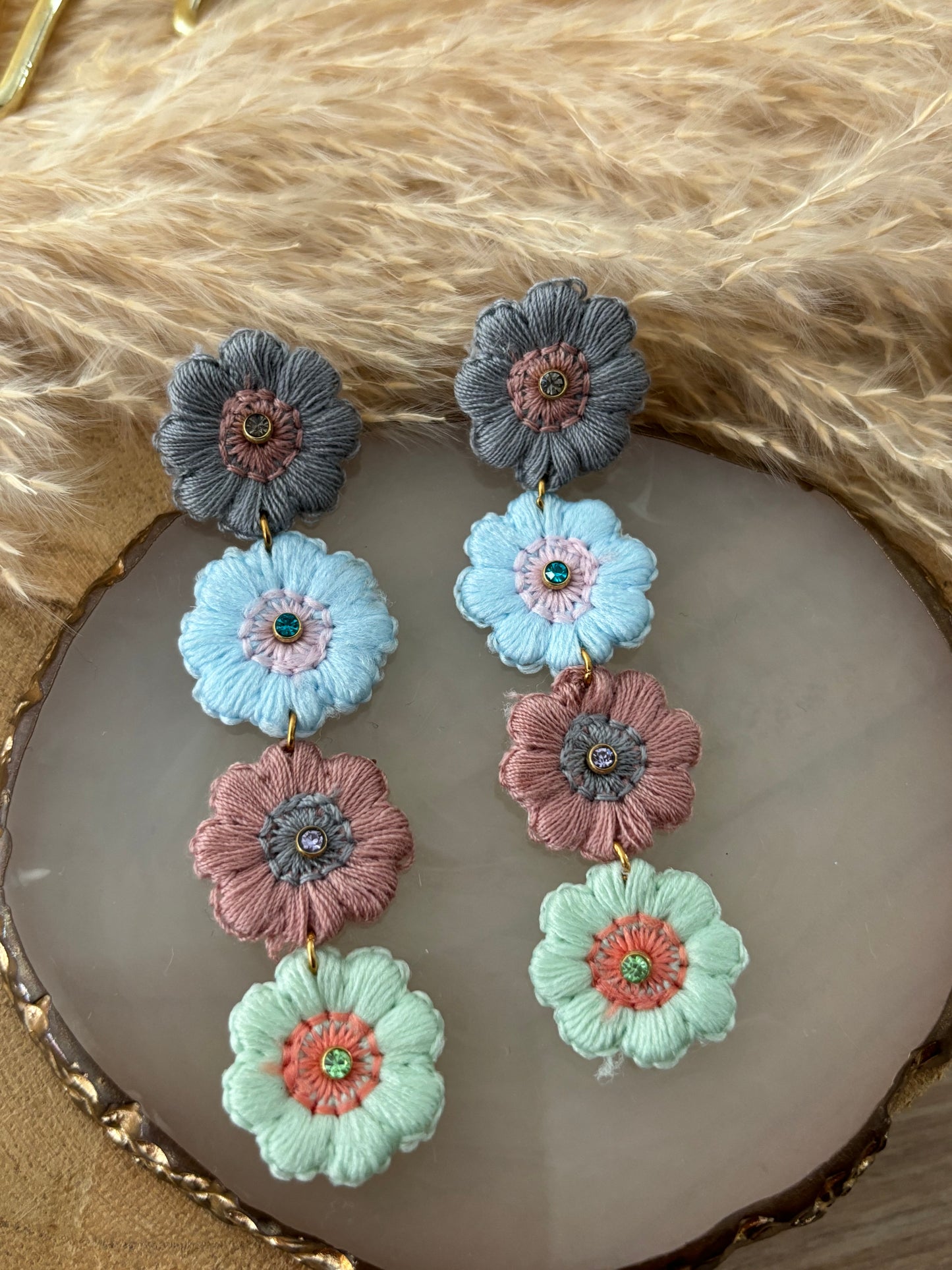 Boucles d’oreilles fleurs pendantes